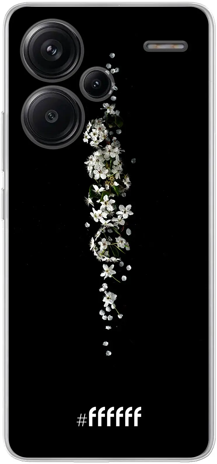 White flowers in the dark Redmi Note 13 Pro